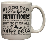 Dog Lovers #1 Dog Dad 11 Oz Ceramic Coffee Mug (Micro/DW Safe)