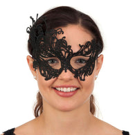 Jacobson Hat Company Lace Masquerade Mask with Satin Ribbon