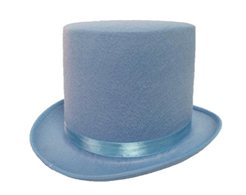 Dumb and Dumber Style Baby Blue Felt Top Hat Adult Tuxedo Costume Accessory Prom