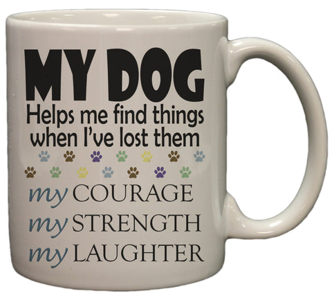 My Dog Helps Me Find Things 11 Oz Ceramic Coffee Mug (Micro/DW Safe)