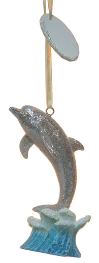 Silver Glitter Dolphin Christmas/ Everyday Ornament