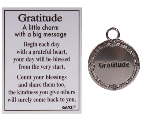 Inspirational Thank You Gift - Zinc Gratitude Charm w/ Story Card