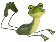 Lounging Frog Resin Wine Bottle Holder