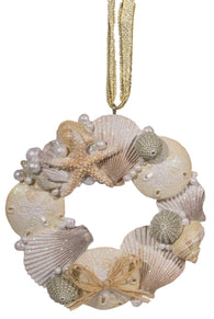 Nautical Decor - Resin Wreath w/ Shells and Sea Life Ornament