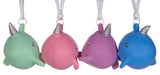 Naughty Pooping Animals - Set Of 4 Pooping Narwhals w/ Carabiner Clip