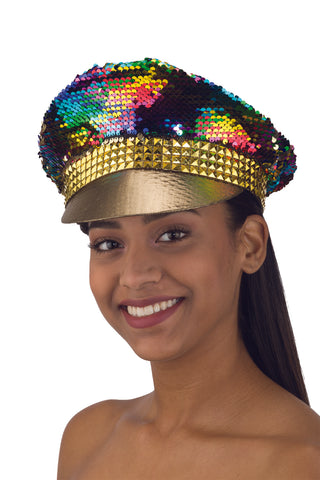 Costume Accessory - Color Changing Sequin Snapback Adjustable Hat Cap