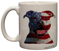 Dog Lovers Patriotic Pitbull 11 Ounce Coffee Mug
