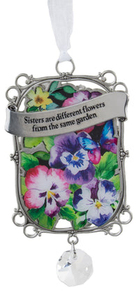 Seeds of Faith Zinc Ornament - Sisters are different flowers/same garden
