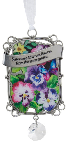 Seeds of Faith Zinc Ornament - Sisters are different flowers/same garden