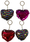 Set Of Four 3.5 Inch Color Changing Rainbow Sequin Plush Key Chain