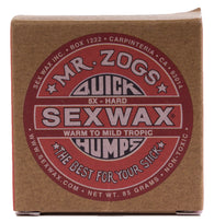 Sex Wax Mr Zogs Quick Humps Hard  Warm Surf Wax One Size Warm To Mild Tropical