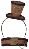 Steampunk Clocks and Gears Mini Top Hat Headband and Choker Set