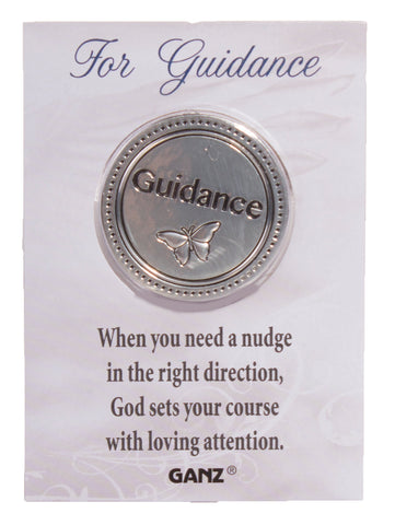 Zinc Inspirational Prayer Token On Backer Card -For Guidance
