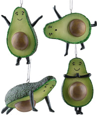 Cute And Funny Avocado Yoga Ornament In Choice Of Pose