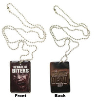 Walking Dead Enamel Photo Dog Tag Necklace - Beware of Biters