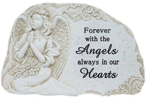 11 Inch Wide Polystone Merorial Stone/ Plaque "Forever with angels…"