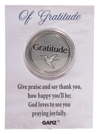 Zinc Inspirational Prayer Token On Backer Card -Of Gratitude
