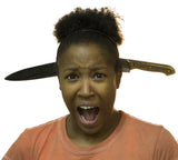 Zombie Costume Accessory - Bayonet Butcher Knife Through Head Headband