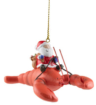 Santa Riding a Lobster w/ Christ Presents Ornament