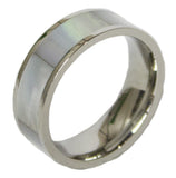 Women's Stainless Steel  Dress Ring Mother of Pearl Band 120