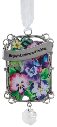 Seeds of Faith Zinc Ornament - Be joyful, patient, and faithful