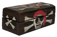 Hand Made Wooden Small Pirate Booty Trinket Box (Rectangle)