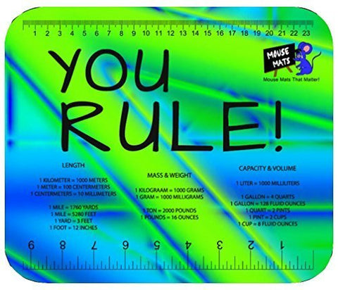 Mouse Mats "You Rule" Ruler And Measurements Sublimated Mouse Pad