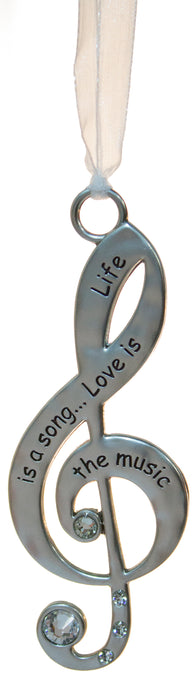 3 Inch Music Lover's Life Is Music Zinc Ornament - Love Is The Music