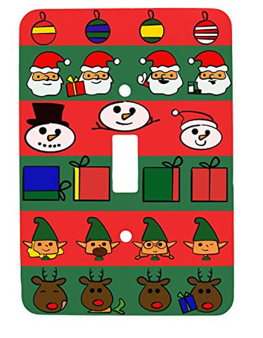 Doodle Christmas Single Toggle Holiday Metal Light Switch Cover