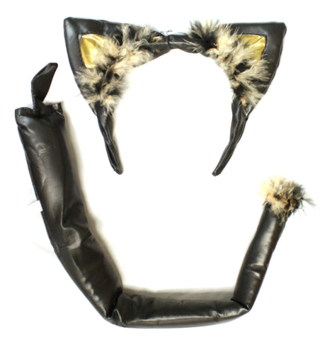 Sexy Vixen Kitten Dress Up Kit Headband and Tail with Feather Accents