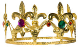 Mardi Gras Costume Accessory - Metal Crown with Fleur De Lis Design