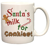 Santa's Milk For Cookies Christmas Holiday 11oz Coffee Mug