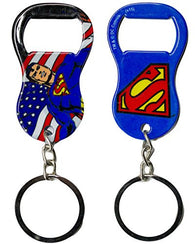 DC Comics Stainless Steel 2.5" Superman Blue Graphic Bottle Opener Keychain