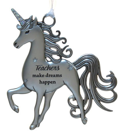 3 Inch Inspirational Zinc Unicorn Ornament - Teachers