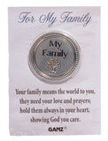 Zinc Inspirational Prayer Token On Backer Card -For My Family
