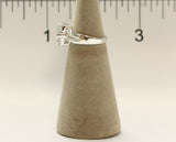 Women's Rhodium Plated Dress Ring Large Emerald Cut CZ 117