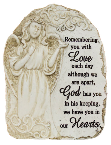 7.5 Inch tall Polystone Memorial Stone "Remembering you with love…"