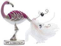 Zinc Flamingle Flamingo Inspirational Standing Figurine - Life Is A Balancing Act