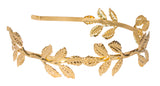 Gold Toned Metal Olive Leaf Headpiece Costume Accessory Headband