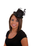Jacobson Hat Company Pearl and Feather Black Mini Top Hat,One Size