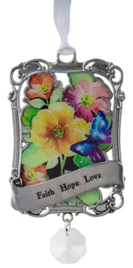 Seeds of Faith Zinc Ornament - Faith Hope Love