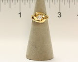 Women's 18 Kt Gold Plated Dress Ring Circle Cut CZ Solitaire 115