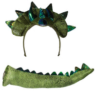 Costume Accessory Kit - Dinosaur Headband Headpiece With Clip on Tail