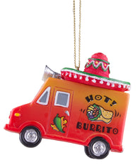 Super Cute Hot! Burrito Taco Truck w/ Sombrero Christmas/Everyday Ornament