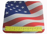 Mouse Mats USA Flag Mouse Pad With Actual Size Ruler