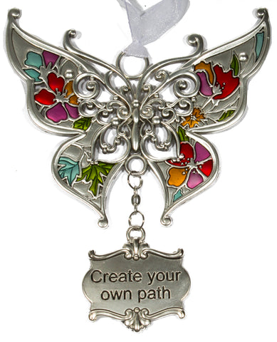 Inspirational Zinc Butterfly Ornament -Create your own path