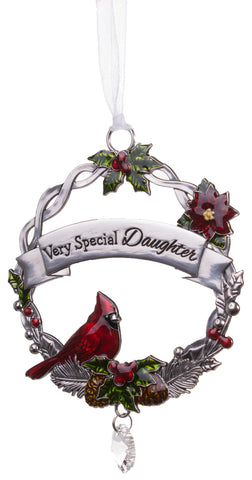 Attractive Zinc Christmas Cardinal Ornaments By Ganz- Daughter