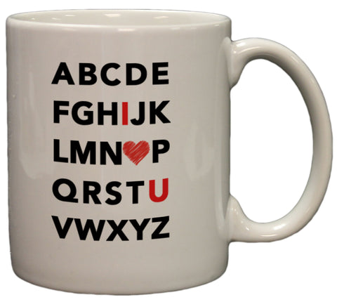 Adorable Alphabet I Heart U 11oz Coffee Mug