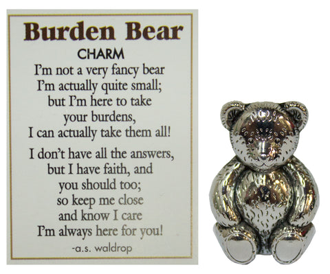 Burden Bear Zinc Pocket Charm w/ Story Card by Ganz