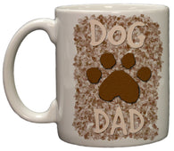 Dog Dad with Paw Print 11 Oz Ceramic Coffee Mug (Micro/DW Safe)